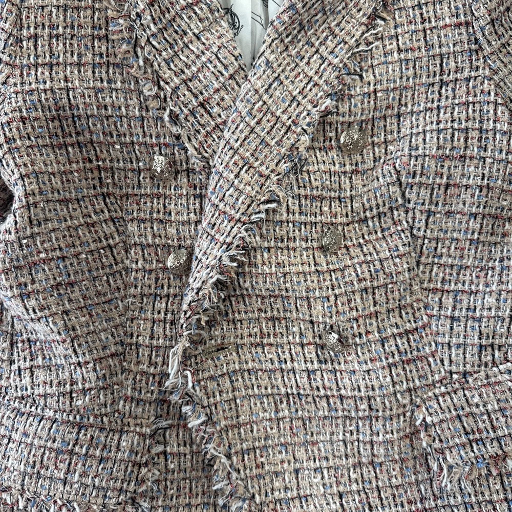 White House Black Market Pink Tweed Double Breasted Blazer Jacket - 10 - Picture 5 of 10